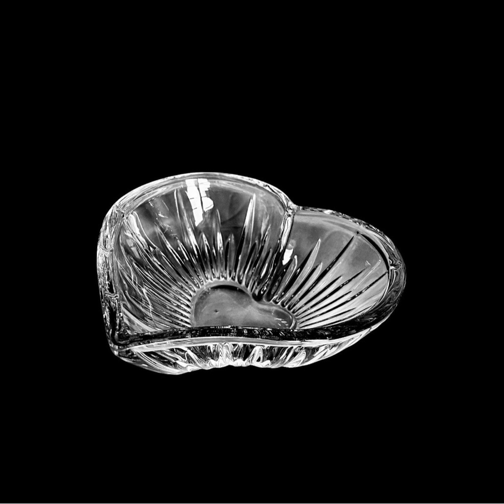 Vintage Mikasa Crystal Heart-Shaped Trinket Dish